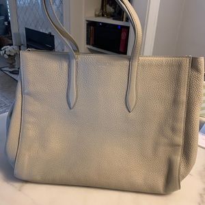 Giorgio Armani Light Gray Leather Handle Bag